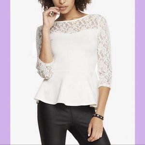 Express Light Pink Peplum Top